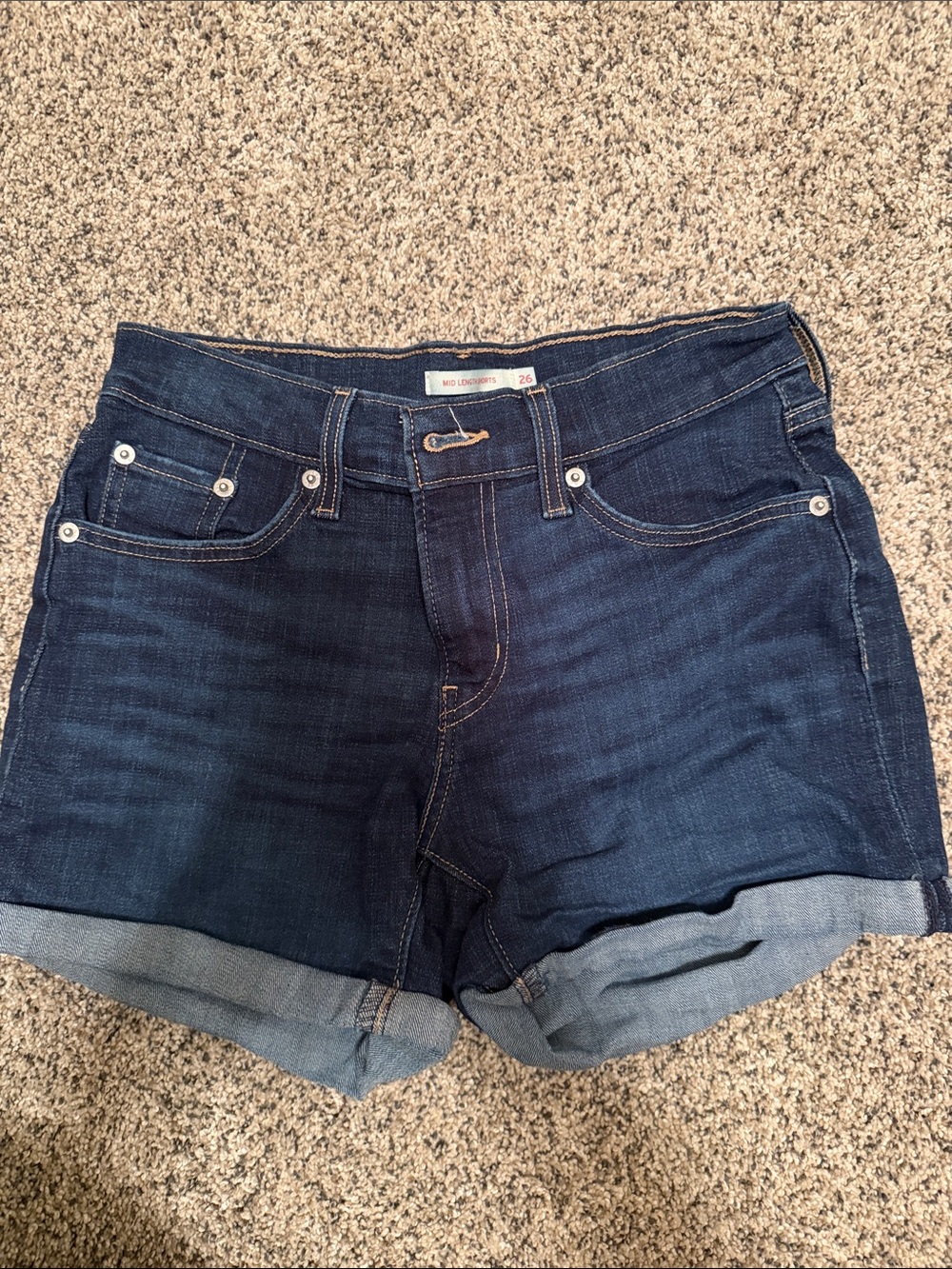 Levi's Dark Indigo Rolled Cuff Women's Jean Shorts